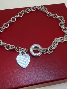 Authentic Return To Tiffany & Co Silver Heart Tag Toggle Necklace